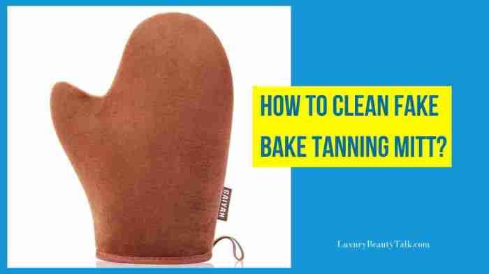 How to clean tan mitt