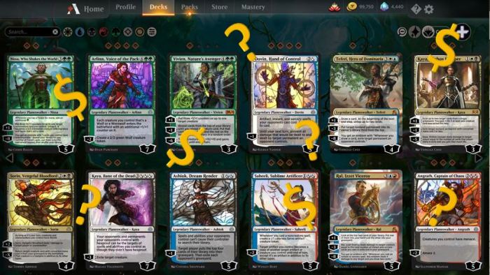 How to search mtg arena collections